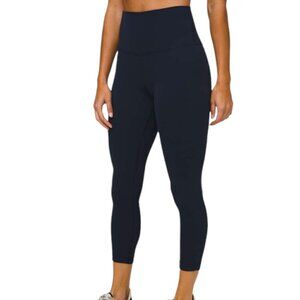 Lululemon 2022 Align Crop 23" High Rise Pull On Yoga Leggings True Navy Blue 2
